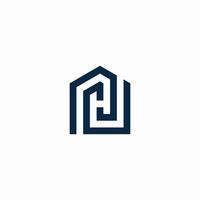 letter H shape house logo vector