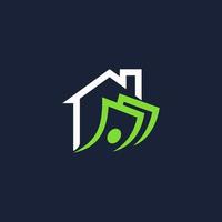 vector de logotipo de dinero de casa abstracto