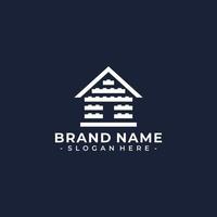 abstract block home logo vector