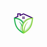 eco home shield logo vector