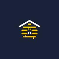 abstract logo bee house vector