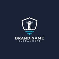 abstract lighthouse logo design vector