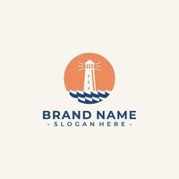 abstract lighthouse logo design vector