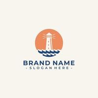 abstract lighthouse logo design vector