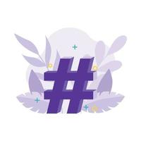 hashtag concept flat vector illustration