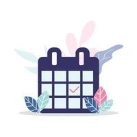 Calendar date schedule flat concept vector illustration