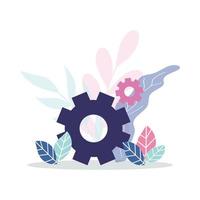 521Setting gear flat concept vector illustration