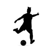 silueta hombre futbolista vector