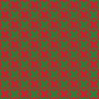 Seamless christmas pattern Vector lovely geometric cross square patterncolor green and red color. Background mimimal for Christmas pattern , fabric cloth pattern , decoration or wallpaper.