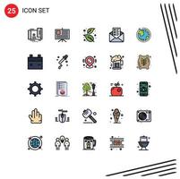 25 iconos creativos signos y símbolos modernos de los elementos de diseño vectorial editables de negocio de chat de otoño de globo de internet vector