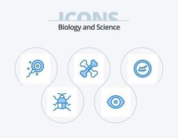 Biology Blue Icon Pack 5 Icon Design. . eye. fertilization. science. bones vector