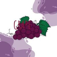 Purple Grape with line art in cartoon design that good for juice advertising template design vector