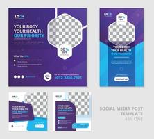 Clinical social media post template. For other business purposes and industries vector