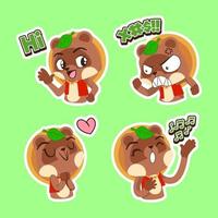 cute tanuki vector set, tanuki illustration