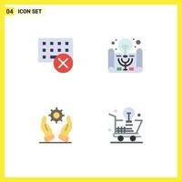 Group of 4 Modern Flat Icons Set for computers business hardware business idea modern Editable Vector Design Elements