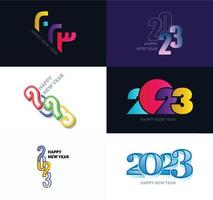 Big Collection of 2023 Happy New Year symbols Cover of business diary for 2023 with wishes vector