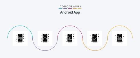 Android App Glyph 5 Icon Pack Including online. control. app. volume. off vector