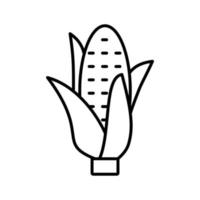 Outline, simple vector corn icon isolated on white background.