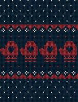 Knitted Christmas and New Year pattern vector