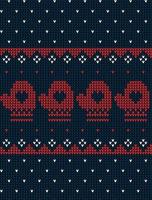 Knitted Christmas and New Year pattern vector