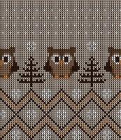Knitted Christmas and New Year pattern. Wool Knitting Sweater Design. Wallpaper wrapping paper textile print. Eps 10 vector