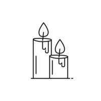 candle icon in line art style. Vector illustration