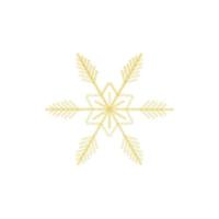 Christmas golden snowflake decoration of gold glitter shining sparkles on white transparent background. Vector glittering shine snowflake for Christmas or New Year design template