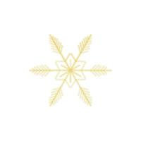 Christmas golden snowflake decoration of gold glitter shining sparkles on white transparent background. Vector glittering shine snowflake for Christmas or New Year design template