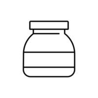 Outline vector meal jar icon isolated on white background.