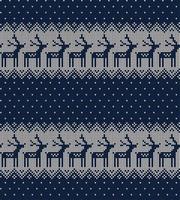 Knitted Christmas and New Year pattern vector