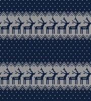 Knitted Christmas and New Year pattern vector