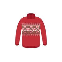 Vector ugly sweaters for Christmas party. Knitted jumpers with winter patterns esp