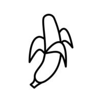 Outline, simple vector banana icon isolated on white background.