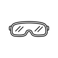 Outline vector safety glasses icon isolated on white background.