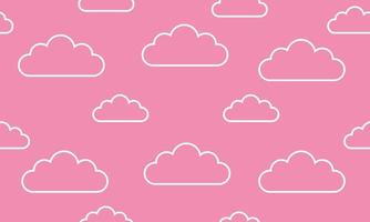 Contours of white clouds on a pink background vector
