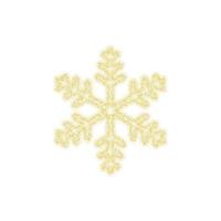 Christmas golden snowflake decoration of gold glitter shining sparkles on white transparent background. Vector glittering shine snowflake for Christmas or New Year design template