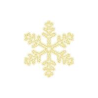 Christmas golden snowflake decoration of gold glitter shining sparkles on white transparent background. Vector glittering shine snowflake for Christmas or New Year design template