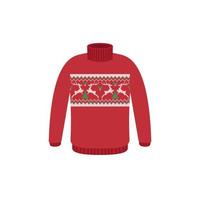 Vector ugly sweaters for Christmas party. Knitted jumpers with winter patterns esp