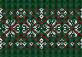 Knitted Christmas and New Year pattern. Wool Knitting Sweater Design. Wallpaper wrapping paper textile print. vector