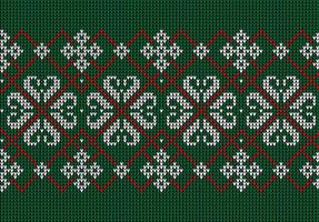 Knitted Christmas and New Year pattern. Wool Knitting Sweater Design. Wallpaper wrapping paper textile print. vector