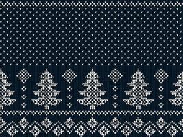 Knitted Christmas and New Year pattern in cow. Wool Knitting Sweater Design. Wallpaper wrapping paper textile print. vector