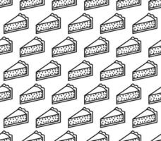 Outline apple pie seamless pattern isolated on white background. vector