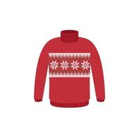Vector ugly sweaters for Christmas party. Knitted jumpers with winter patterns esp