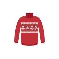 Vector ugly sweaters for Christmas party. Knitted jumpers with winter patterns esp