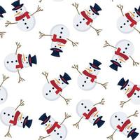 Christmas seamless pattern with snowman, Perfect for wallpaper, wrapping paper, pattern fills, winter greetings, web page background, Christmas and New Year greeting cards vector