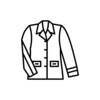 contorno, icono de chaqueta de vector simple aislado sobre fondo blanco.