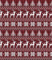 Christmas and New Year pattern at Buffalo Plaid. Festive background for design and print vector