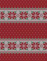 Knitted Christmas and New Year pattern vector