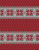 Knitted Christmas and New Year pattern vector