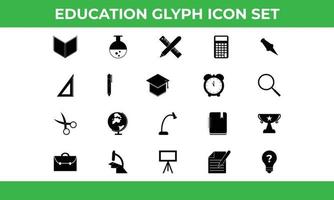 Education Glyph Icons. suitable for website, mobile apps, print, presentation, infographic and any other project. vector